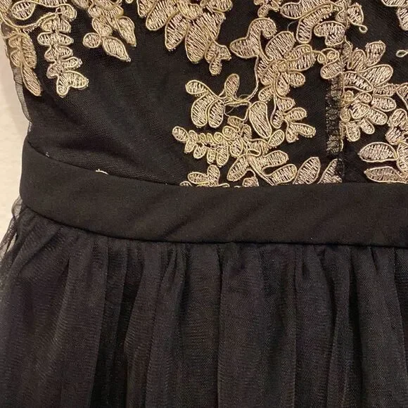 Black and Gold Party Dress Size Large - Picture 4 of 9